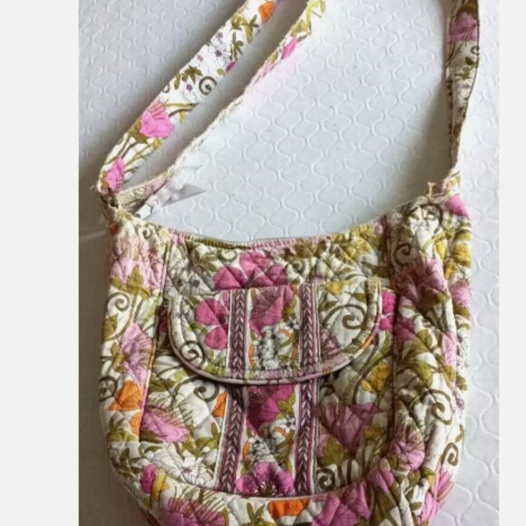 Vera Bradley Tea Garden Crossbody Bag Medium Multicolor Floral Retired Purse - Picture 3 of 10